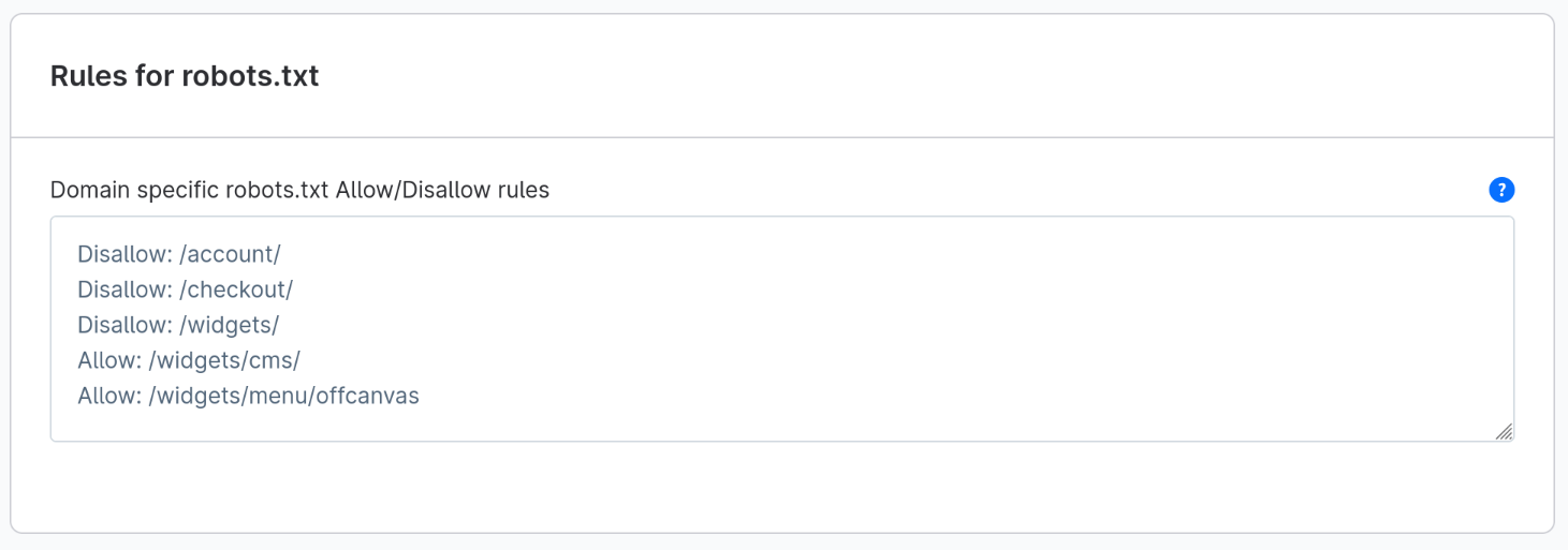 Adjust robots.txt from administration panel